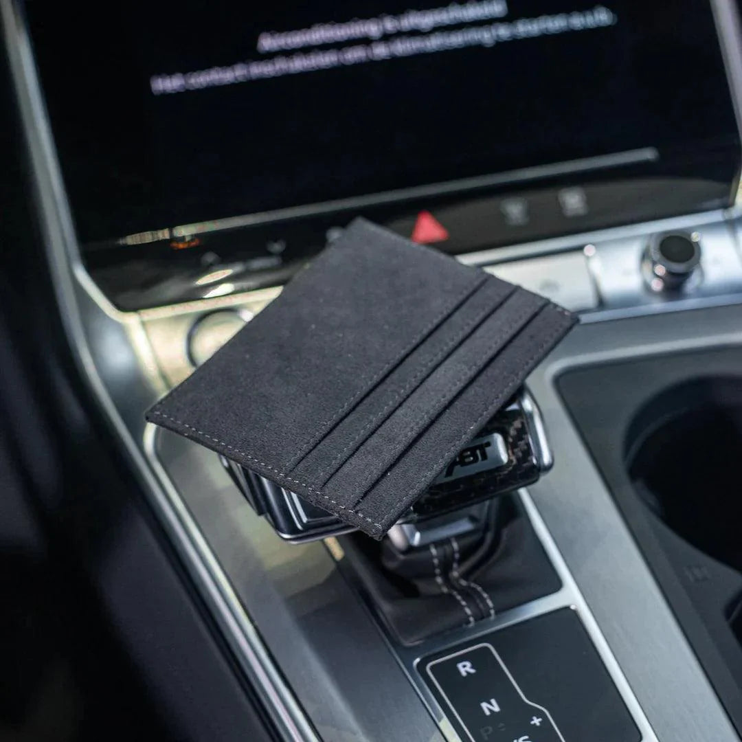 Alcantara Card Wallet - Midnight Black