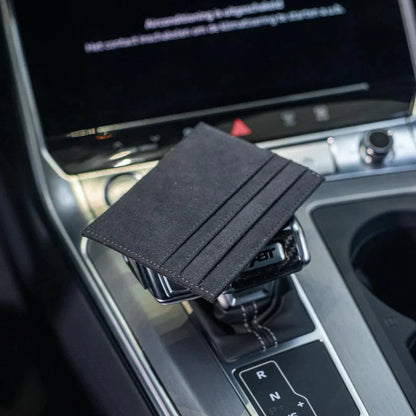 Alcantara Card Wallet - Midnight Black