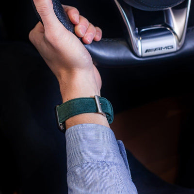 Alcantara Apple Watch Band With Buckle - Deep Ocean