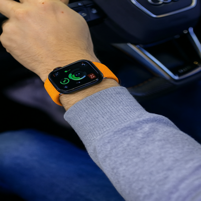 Alcantara Apple Watch Band With Buckle - Orange