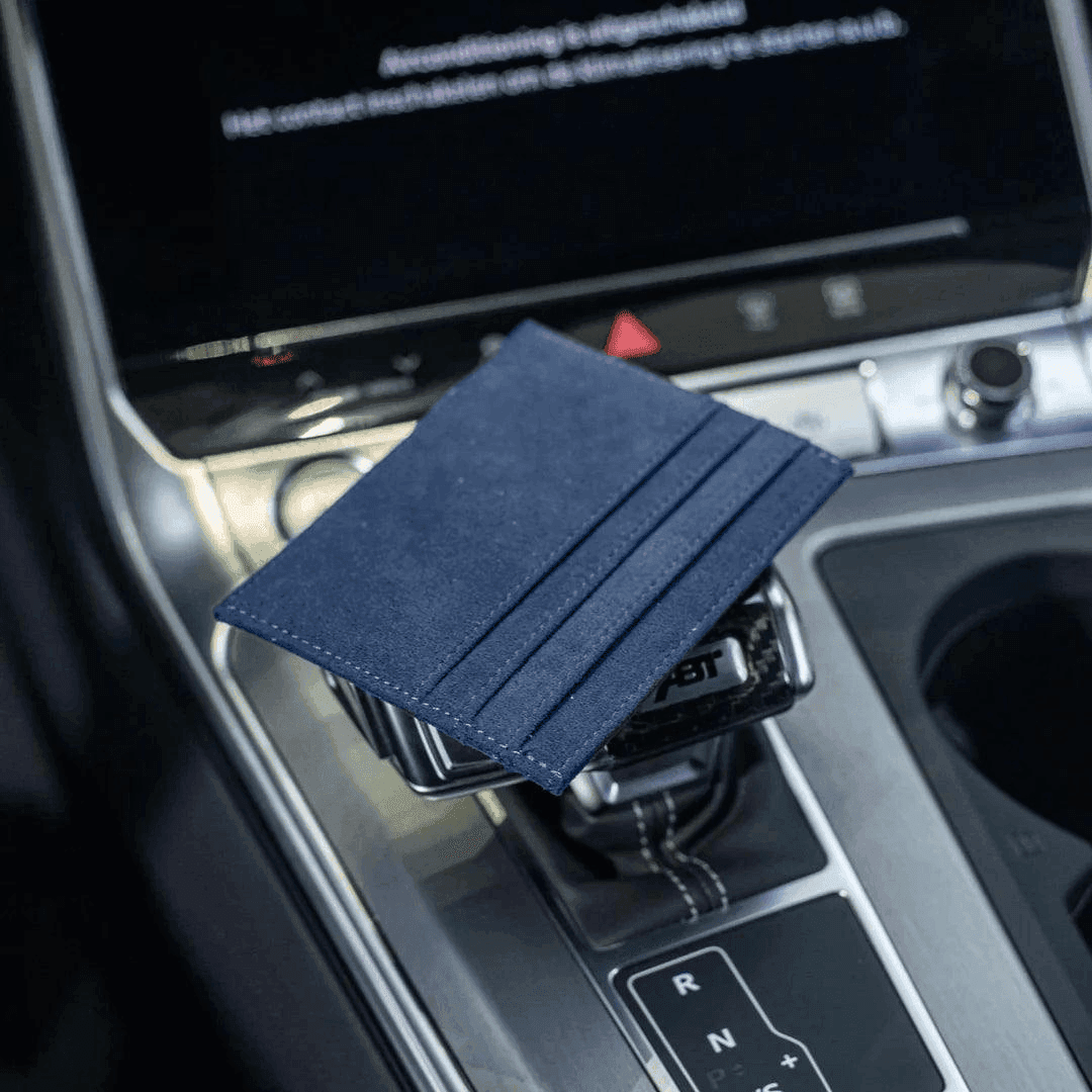 Alcantara Card Wallet - Deep Ocean